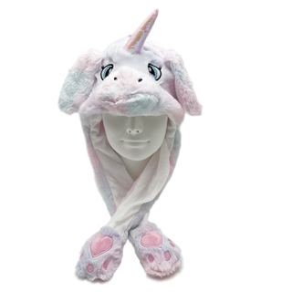 Farverig enhjørning hat med hoppeører